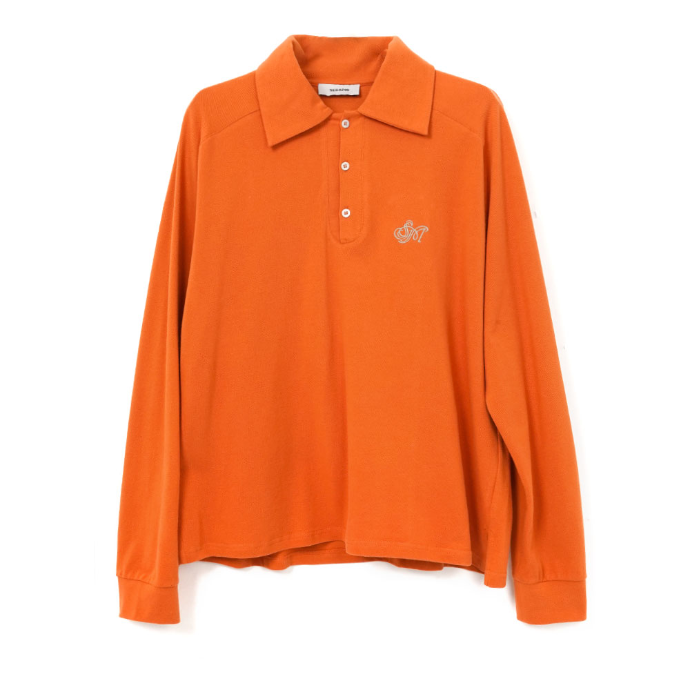 DARK PERSIMMON LONGSLEEVE SAILOR POLO TOP DARK PERSIMMON