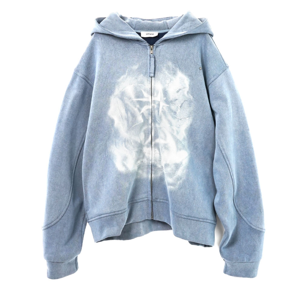 STEEL BLUE COTTON TRACK HOODIE BLUE