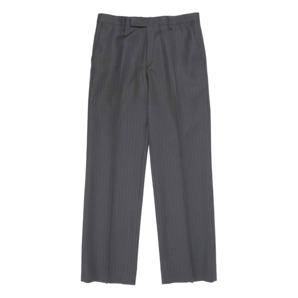BLUEFACED WOOL NARROW SLACKS CHARCOAL NAVY STRIPE A25AP03BS