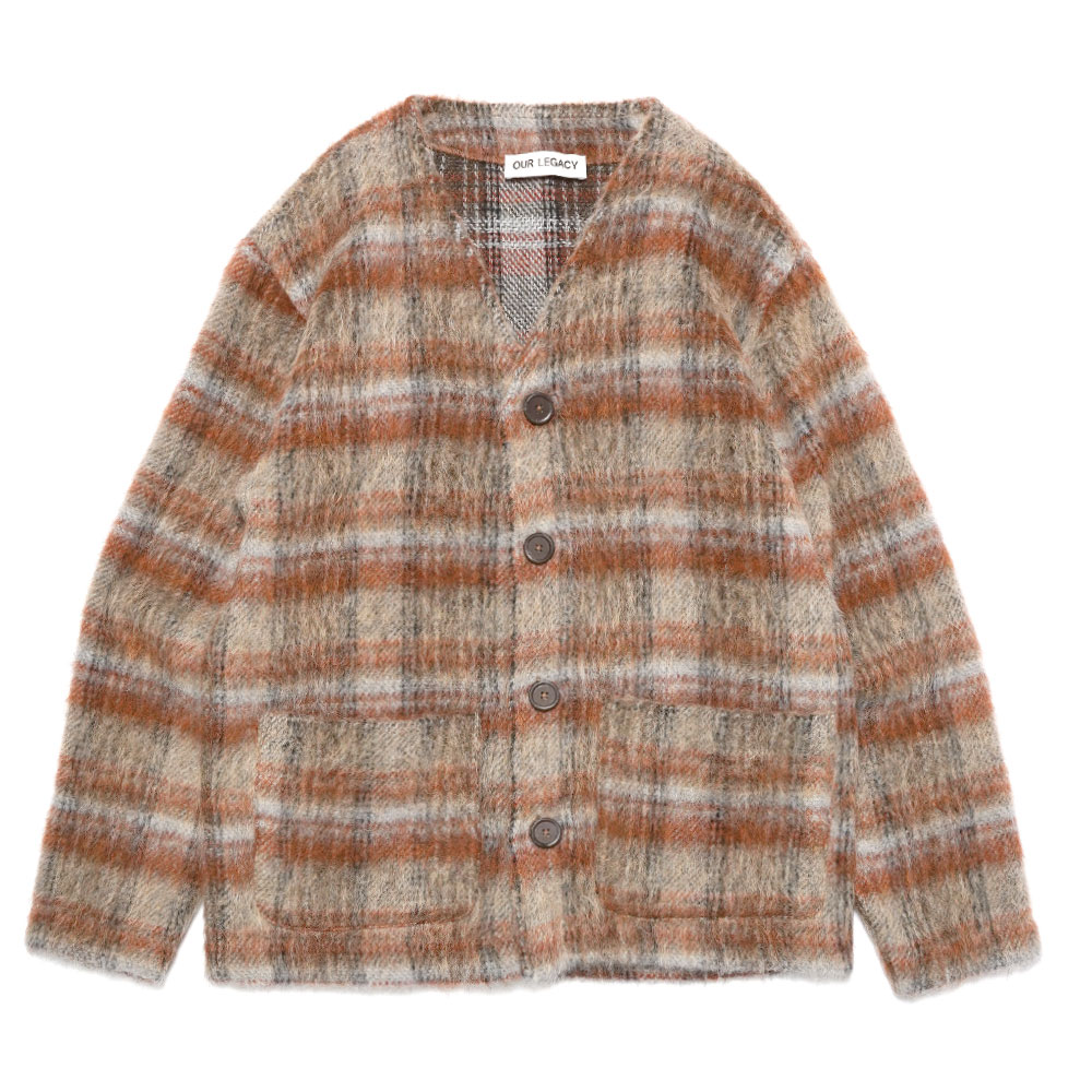 CARDIGAN AMENT CHECK MOHAIR