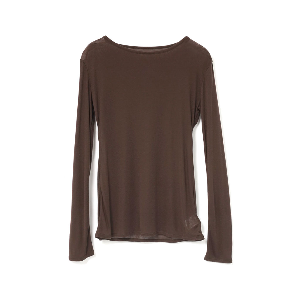 CREW NECK TOP BROWN