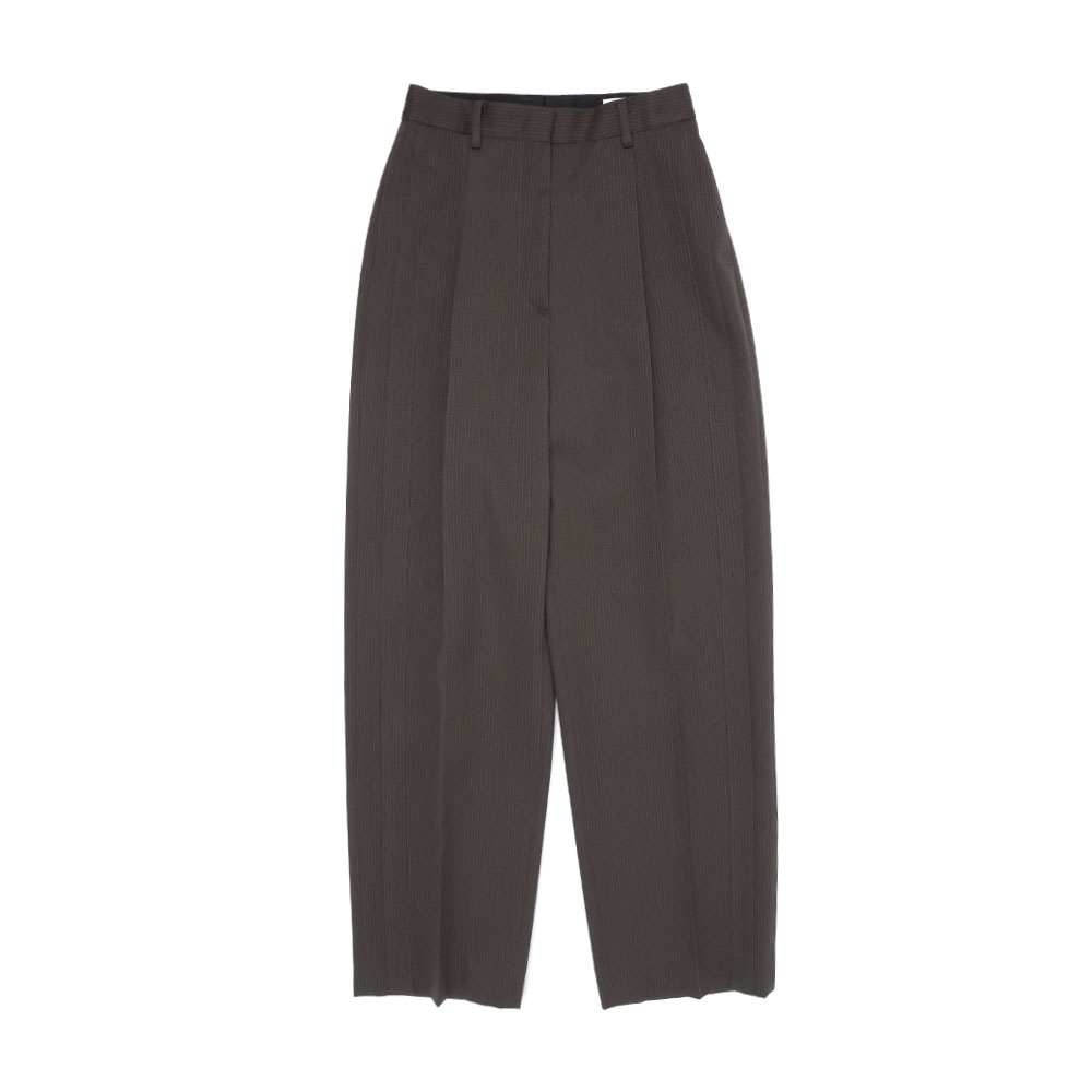 DUCHESS GABA WOOL/TUXEDO DETAIL TROUSERS CHOCOLATE BROWN STRIPE