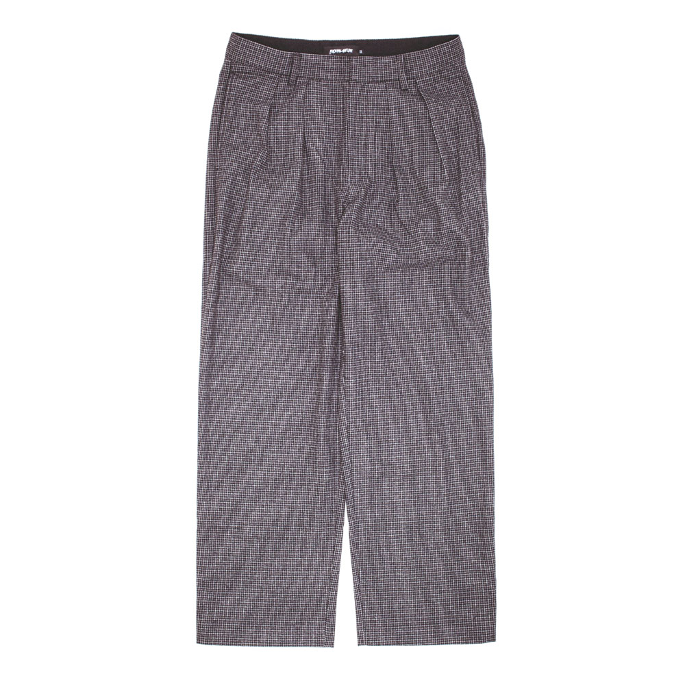 BAGGY PLEATED WOOL TROUSER SHADOW/PLAID