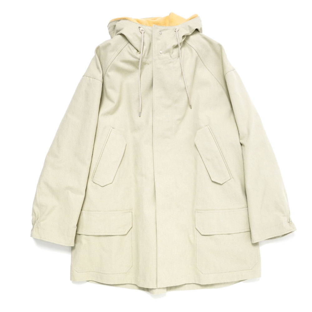 WASHED HEAVY CANVAS LINER COAT IVORY