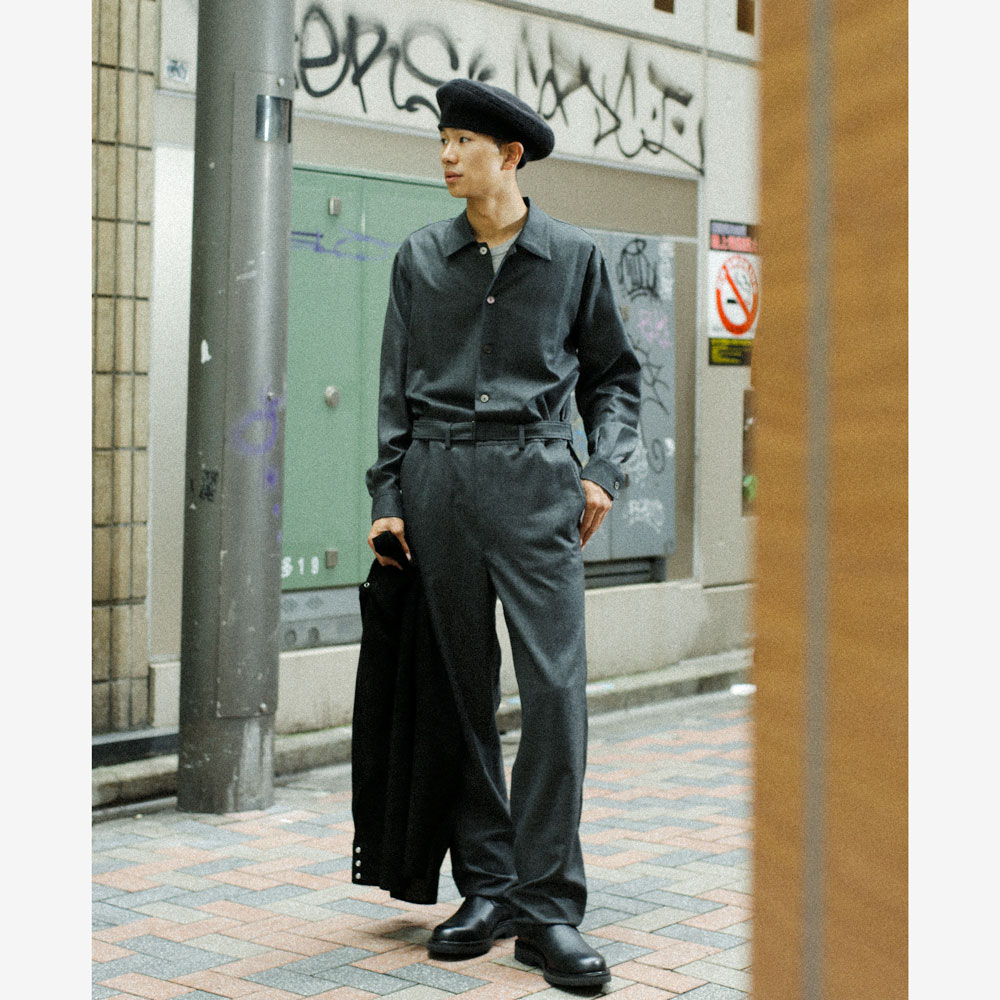 AURALEE ブラックボタンアップジャケット AURALEE(MENS) / SUPER HIGH GAUGE SWEAT ZIP BLOU