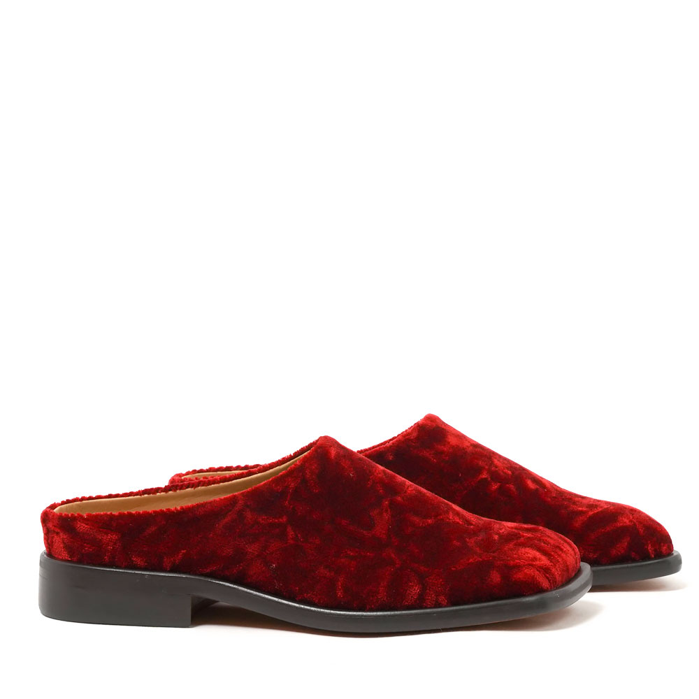 BEAR FOOT VELVET MULE zw-s-bfm WINE RED