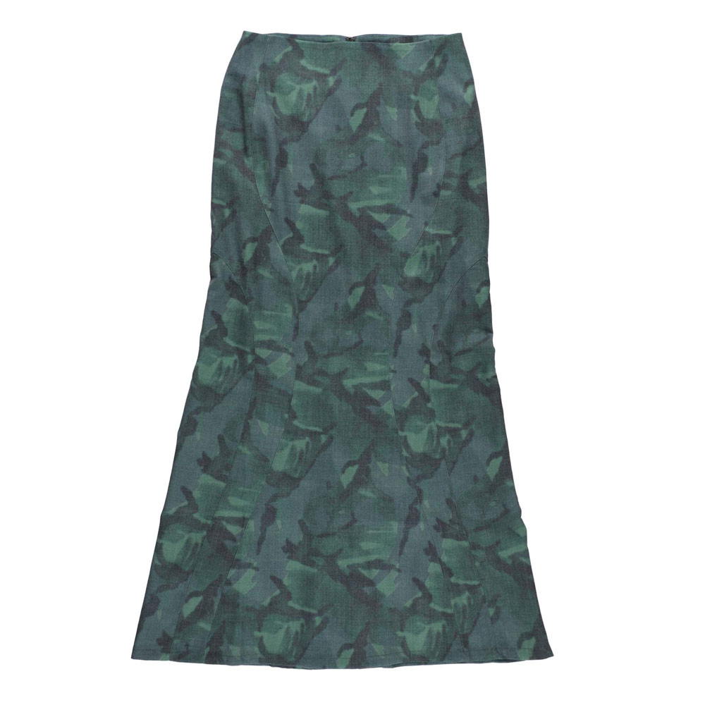 SHARP LONG SKIRT CAMO