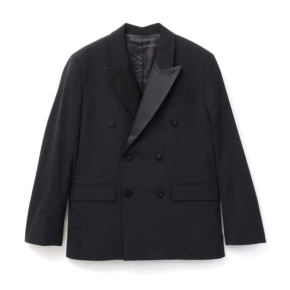 DOUBLE BREASTED FOUR BUTTON BLAZER BLACK