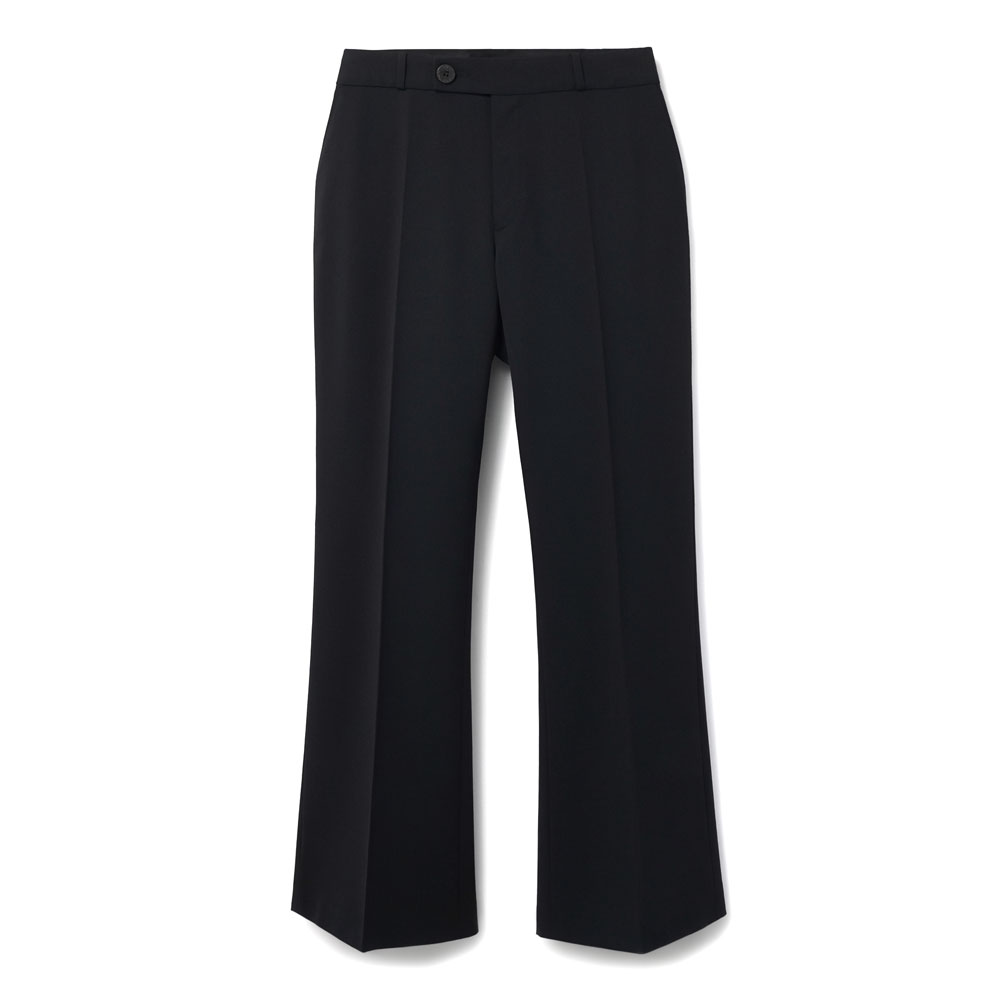 LOOSE FIT FLARE TROUSERS BLACK