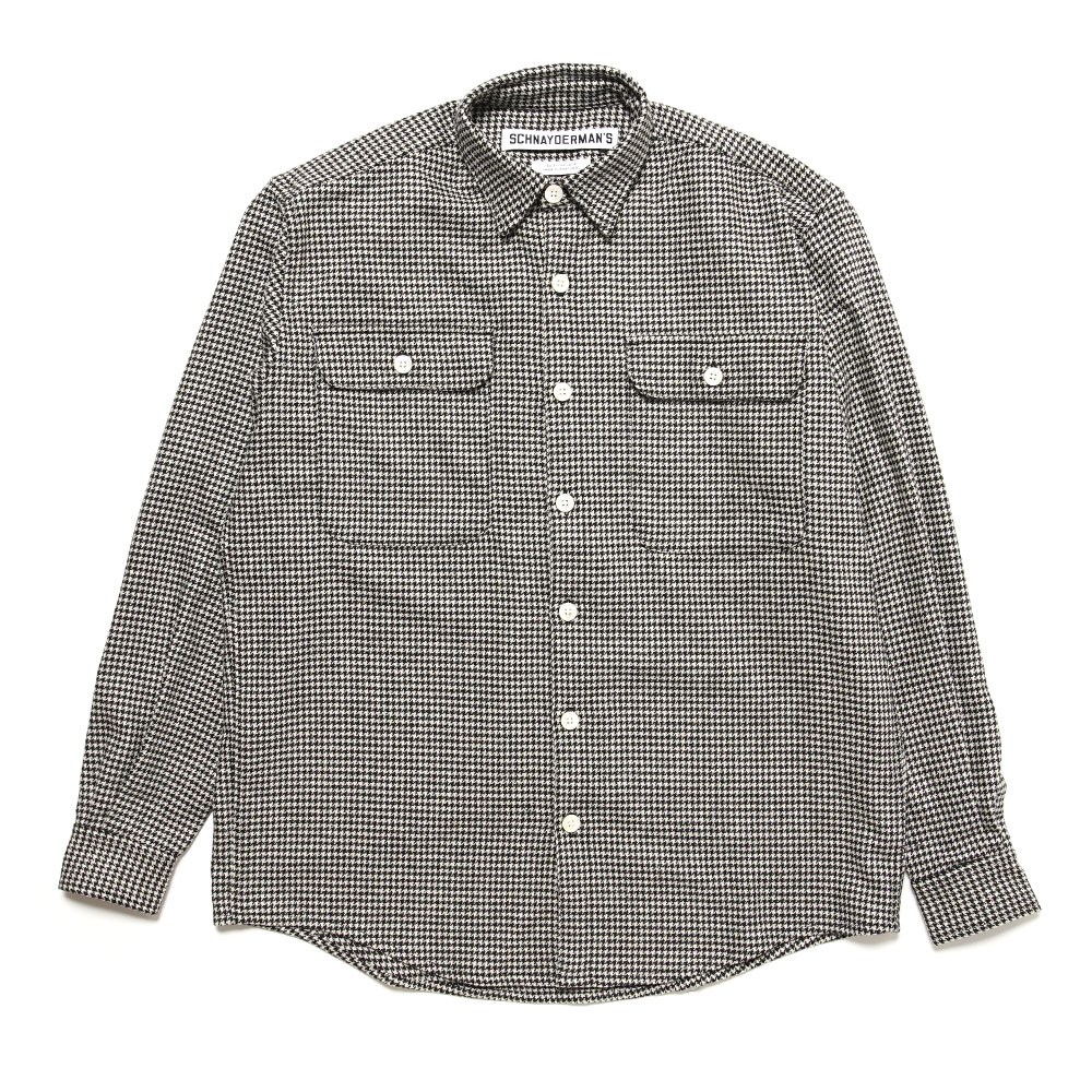 SHIRT BOXY HOUNDSTOOTH BLACK AND GREY