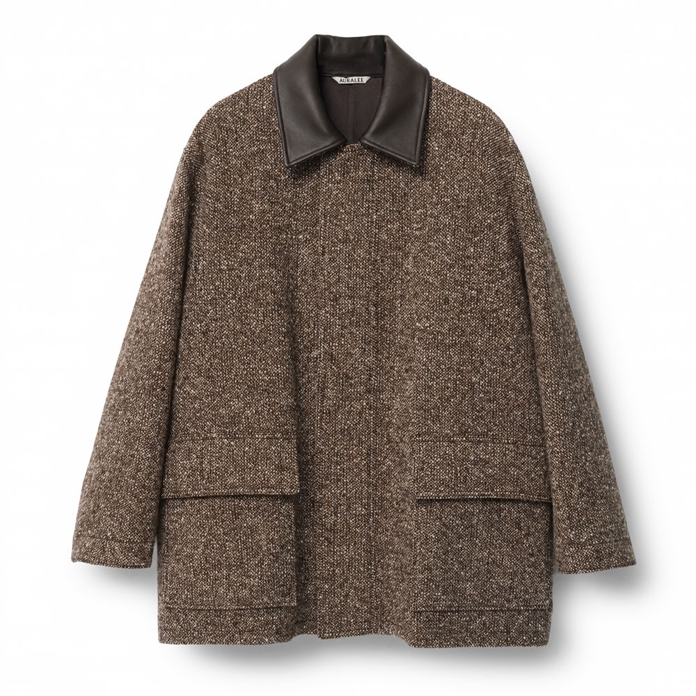 HOMESPUN TWEED ZIP BLOUSON A26AB01HT MIX BROWN