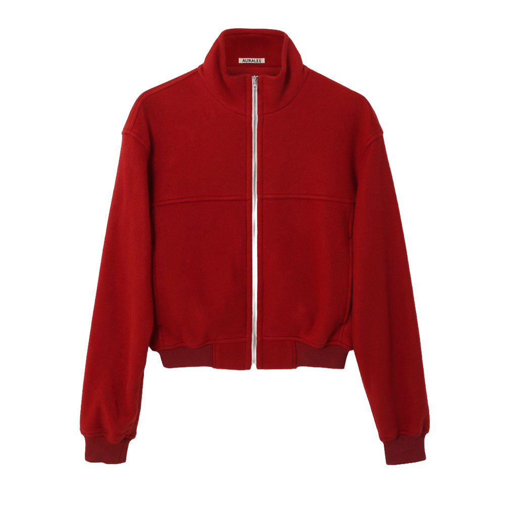 PURE SILK COMFORT FLEECE ZIP BLOUSON A26AB01SF RED
