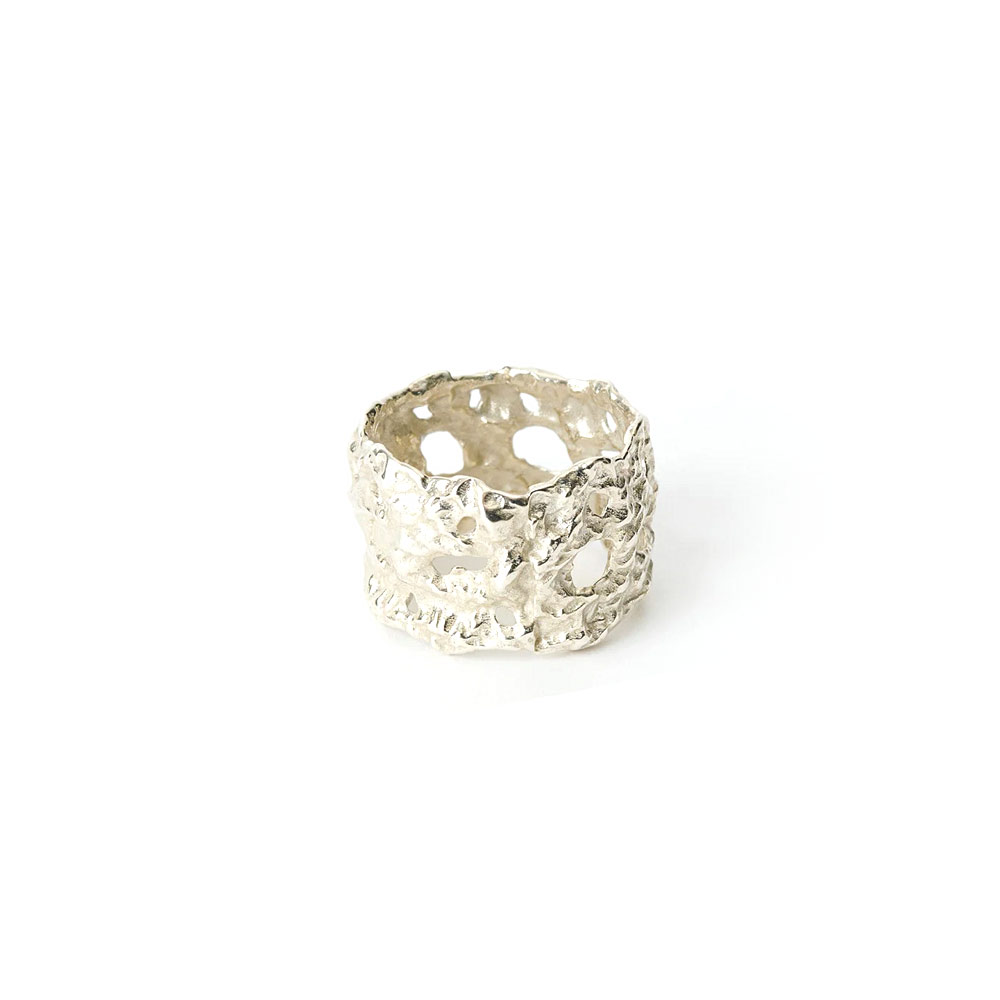 ABSTRACT LACE RING STERLING SILVER