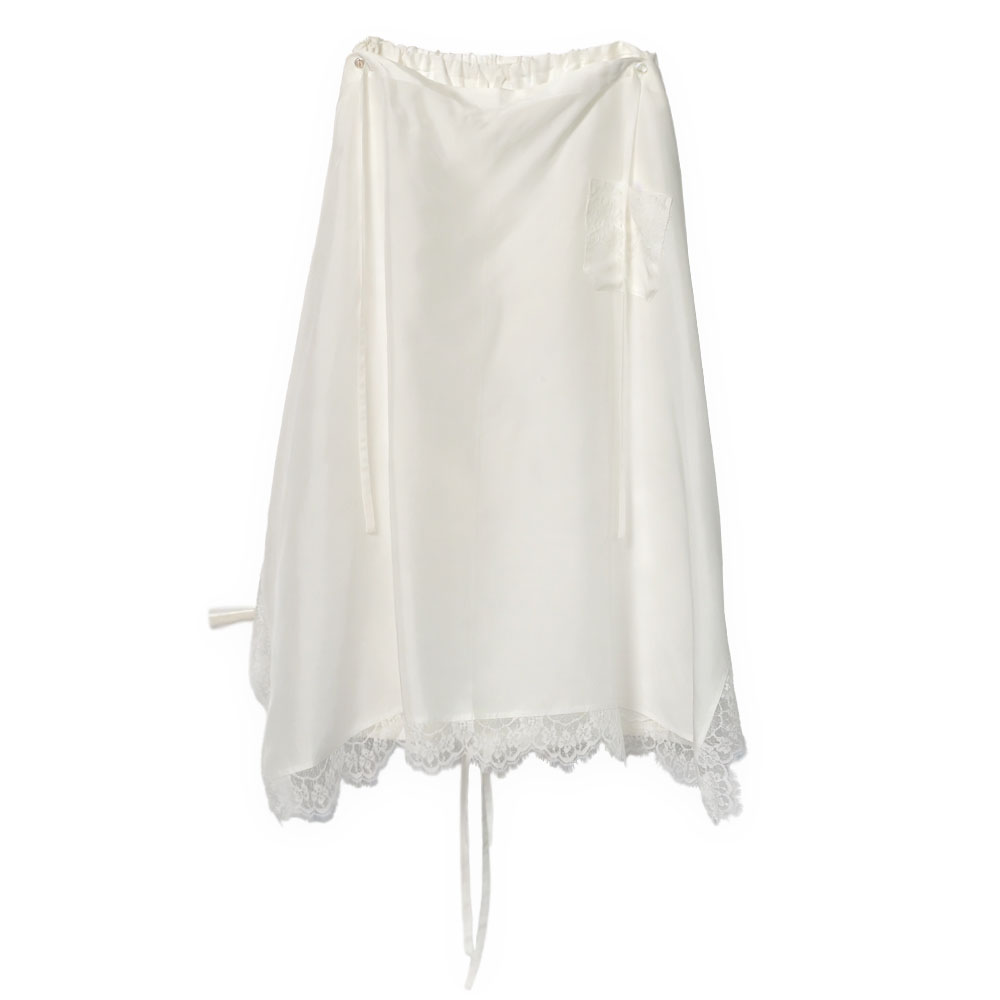 SILK HABOTAI SOOKE APRON PANTS WHITE