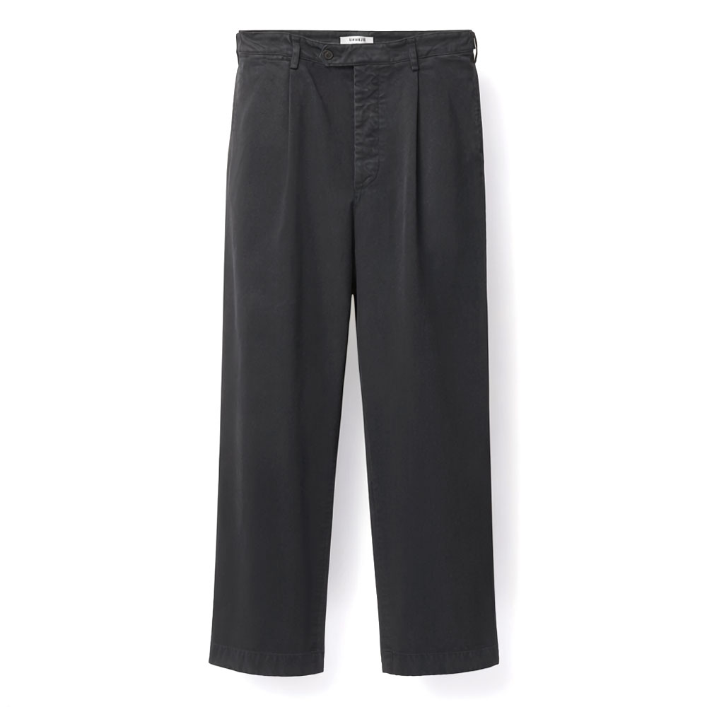 GARMENT-DYED FINX CHINO ONE-TUCK WIDE PANTS A26AP01CP BLACK