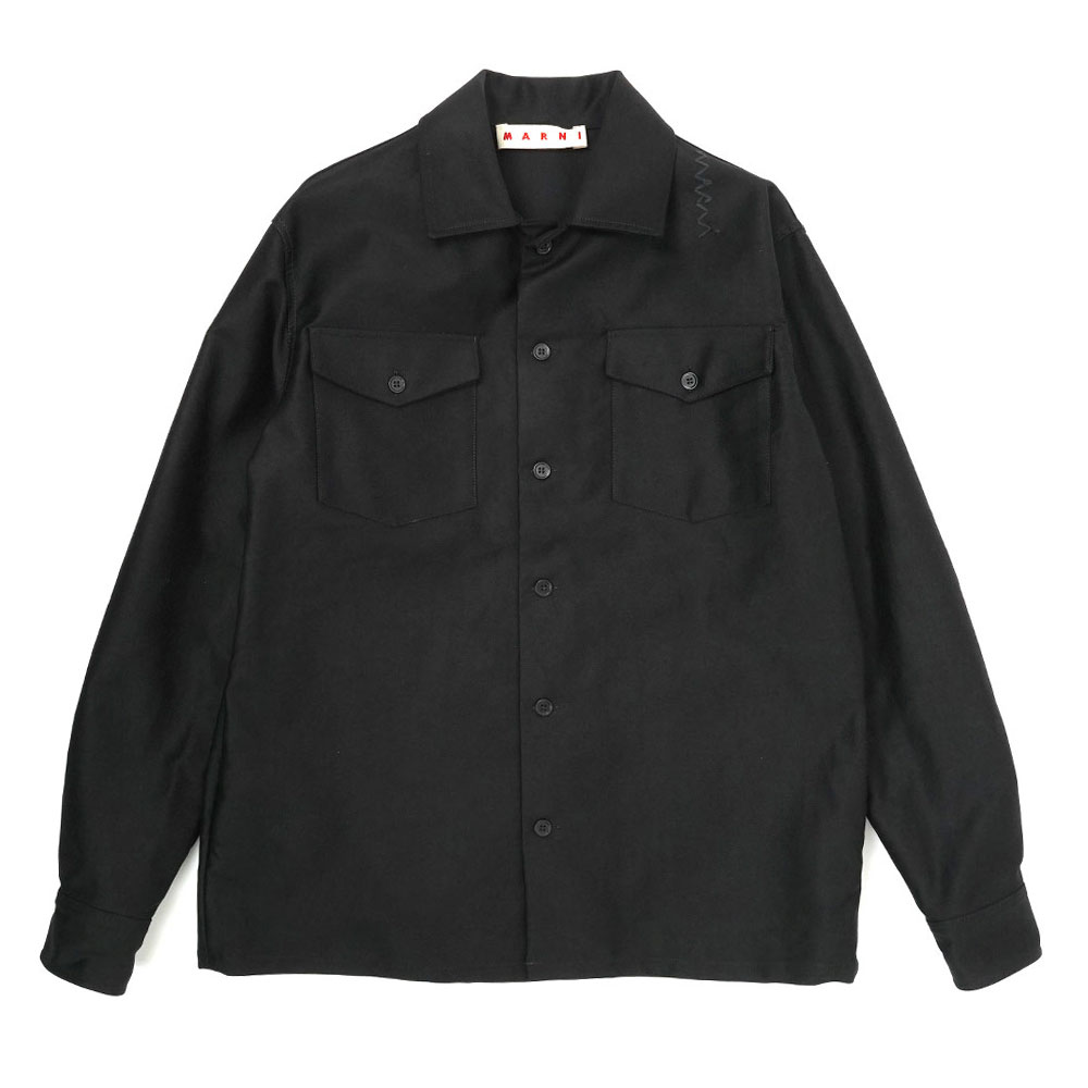 BLACK ORGANIC COTTON SATIN SHIRT BLACK