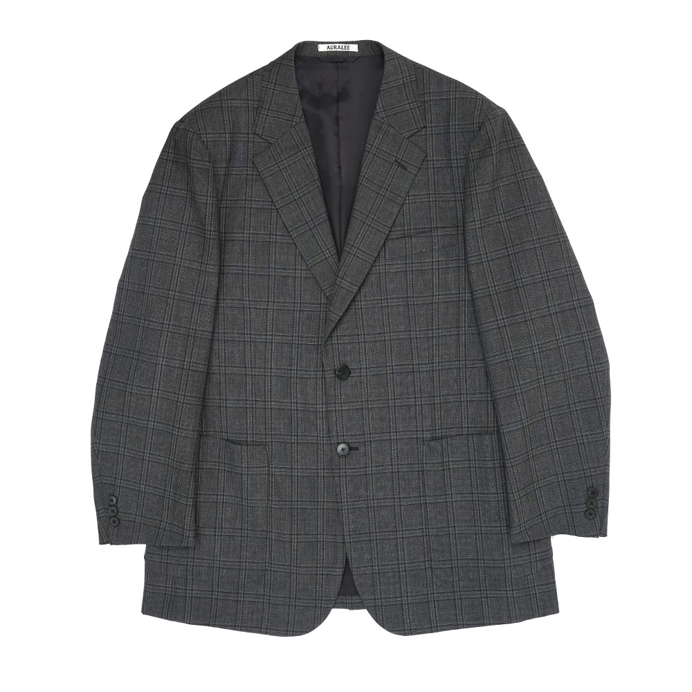 BLUEFACED WOOL CHECK JACKET CHARCOAL CHECK A24AJ01CB