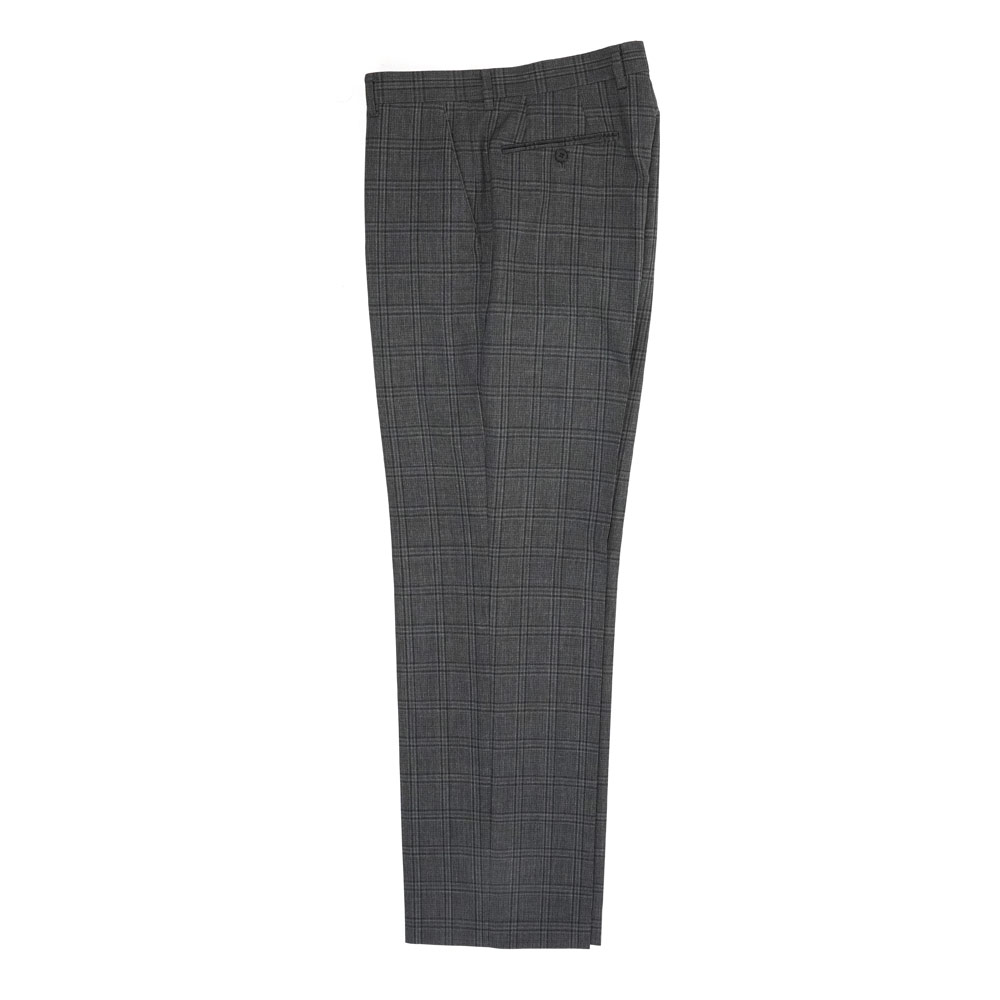 BLUEFACED WOOL CHECK SLACKS CHARCOAL CHECK A24AP02CB