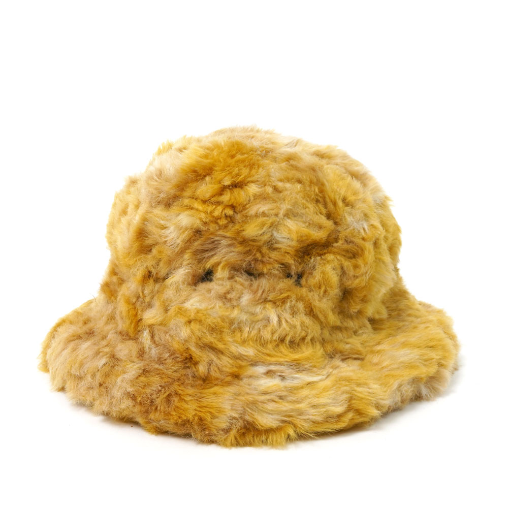 YELLOW LONG HAIR JACQUARD BUCKET HAT HONEY