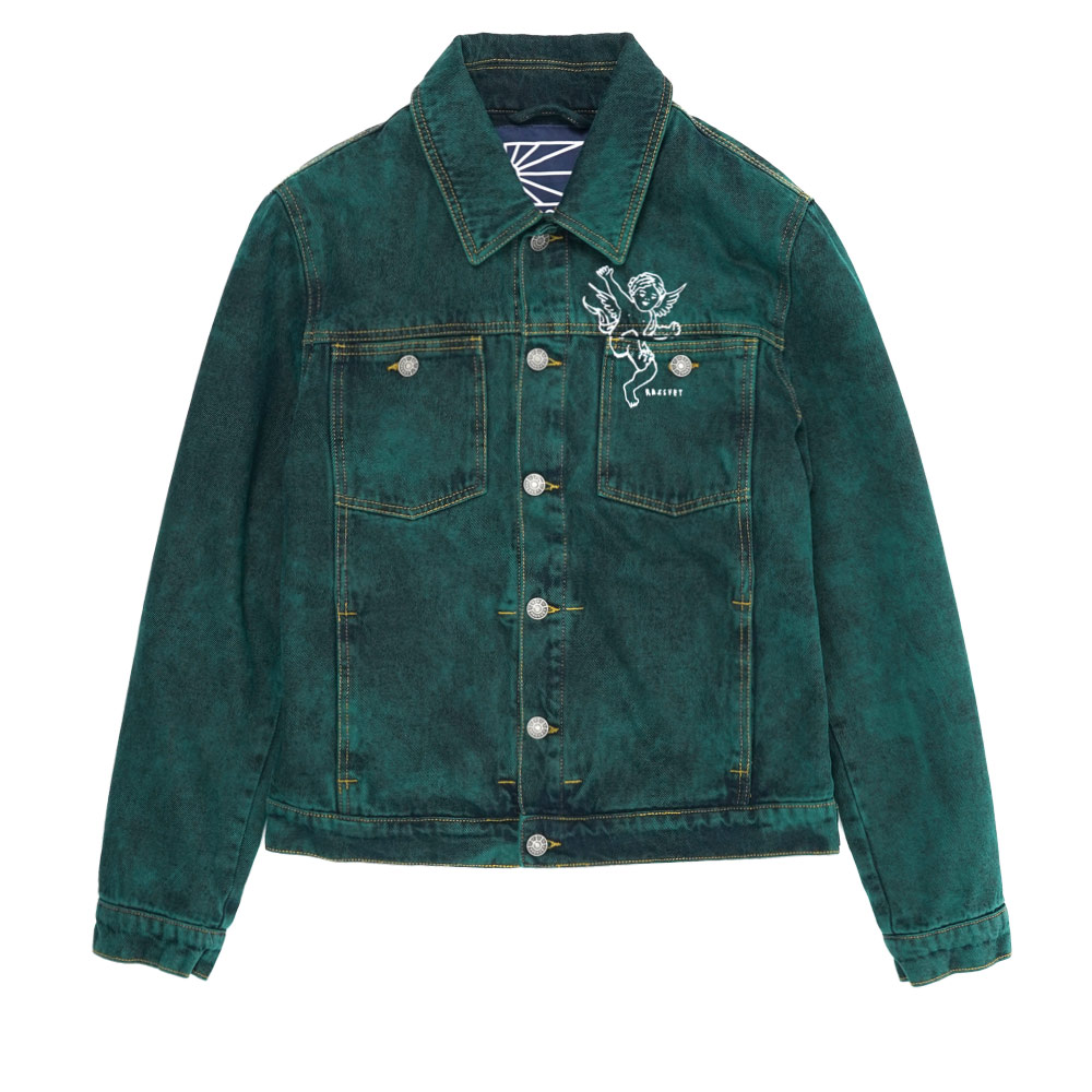 LINED DENIM JACKET GREEN