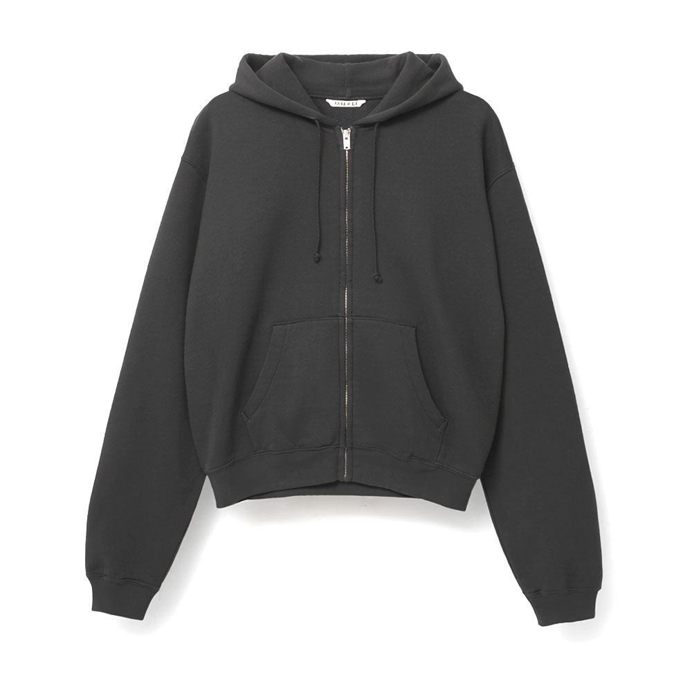 HIGH-TWIST COMPACT SWEAT ZIP PARKA A26AP01WU INK BLACK