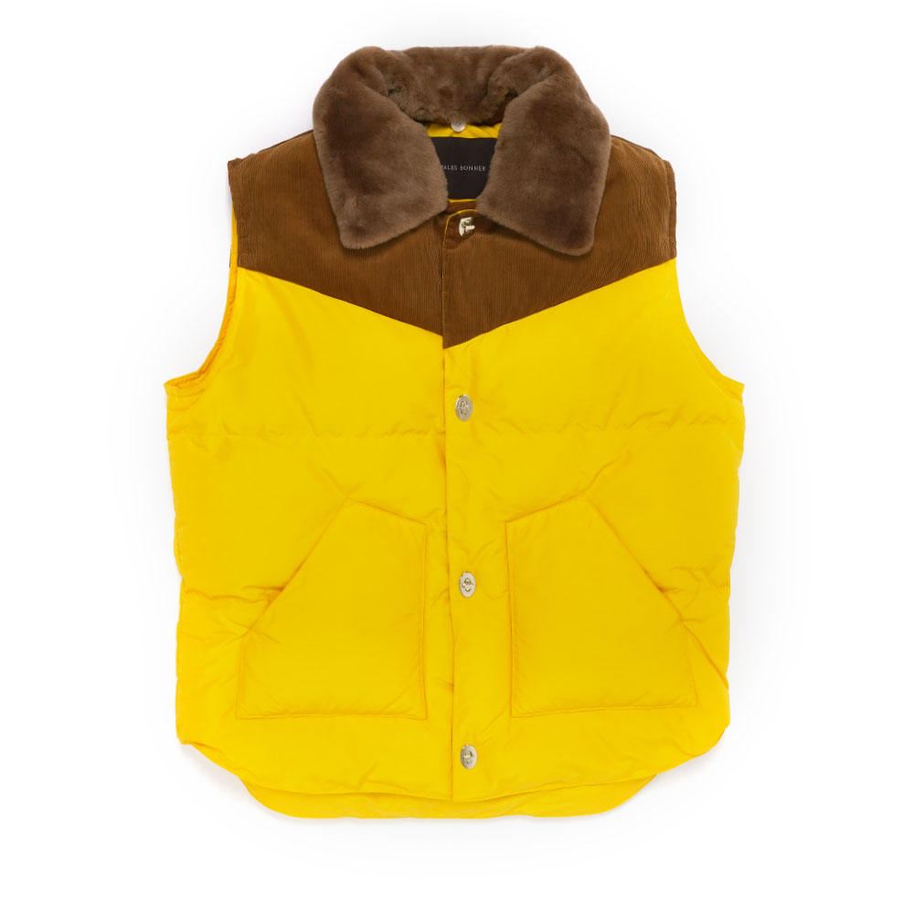 BRIXTON VEST YELLOW/BROWN