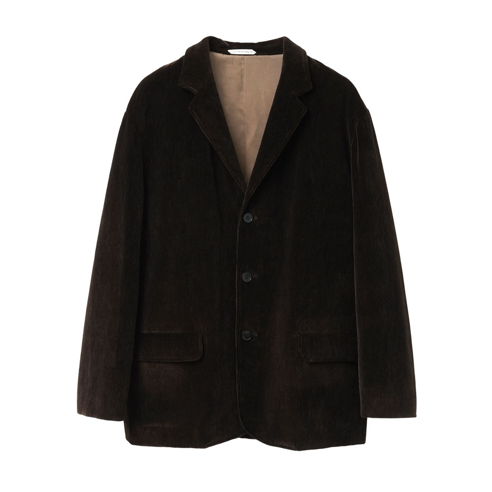 COTTON & RAYON CORDUROY TAILORED JACKET DARK BROWN