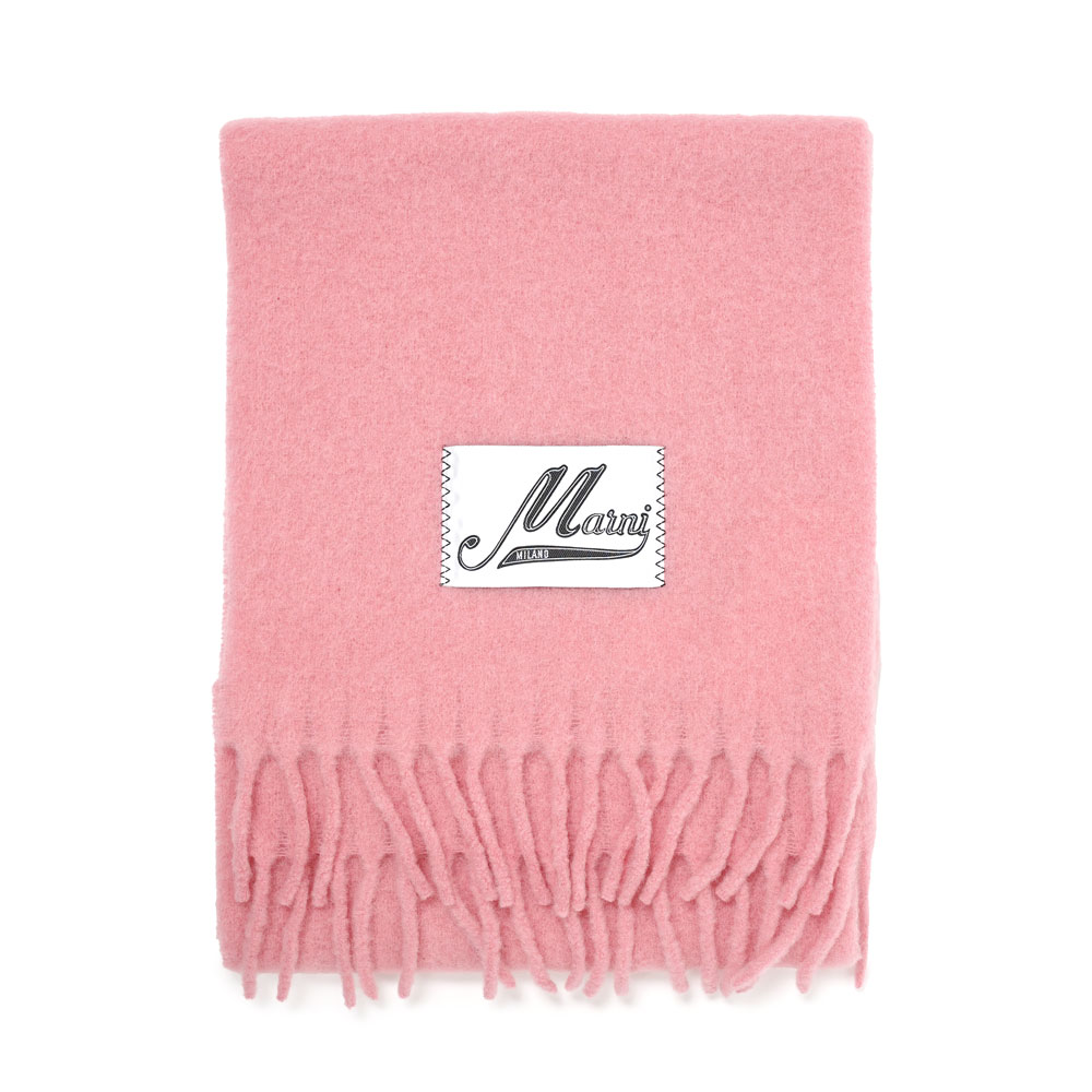 PINK BRUSHED ALPACA SCARF WITH FRINGES PINK_