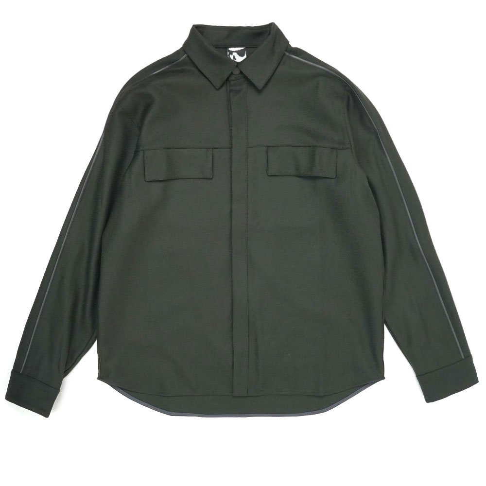 FLANNEL PIPING OVERSHIRT DARK GREEN