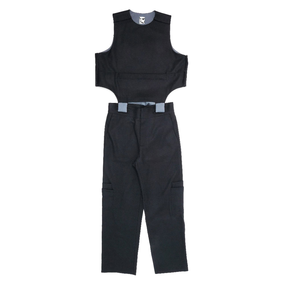 WOOL CLOTH OVERALL BLACK