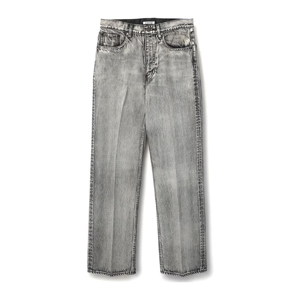 FADED HEAVY DENIM CENTER-PLEATED PANTS A26AP02PD FADED BLACK