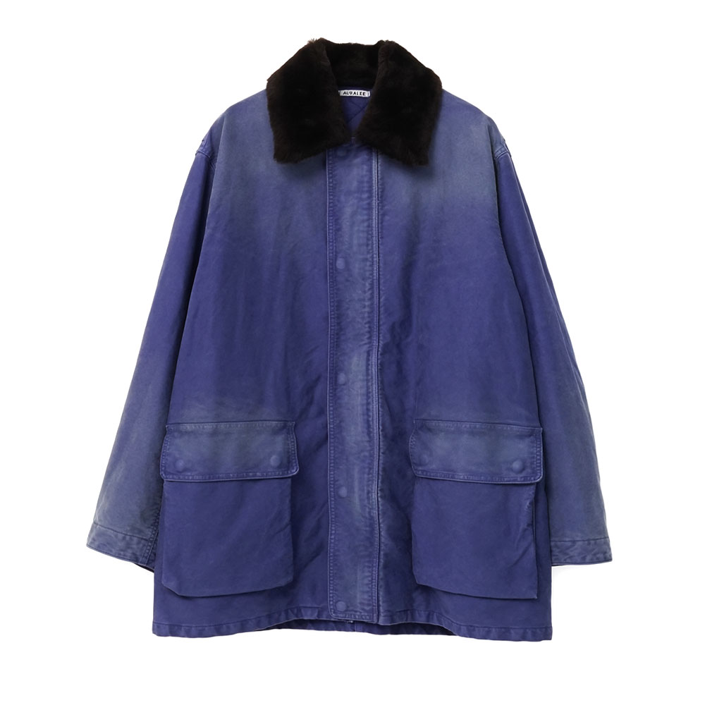 GARMENT-DYED ORGANIC COTTON HEAVY MOLESKIN BLOUSON A26AB05HM FADED NAVY