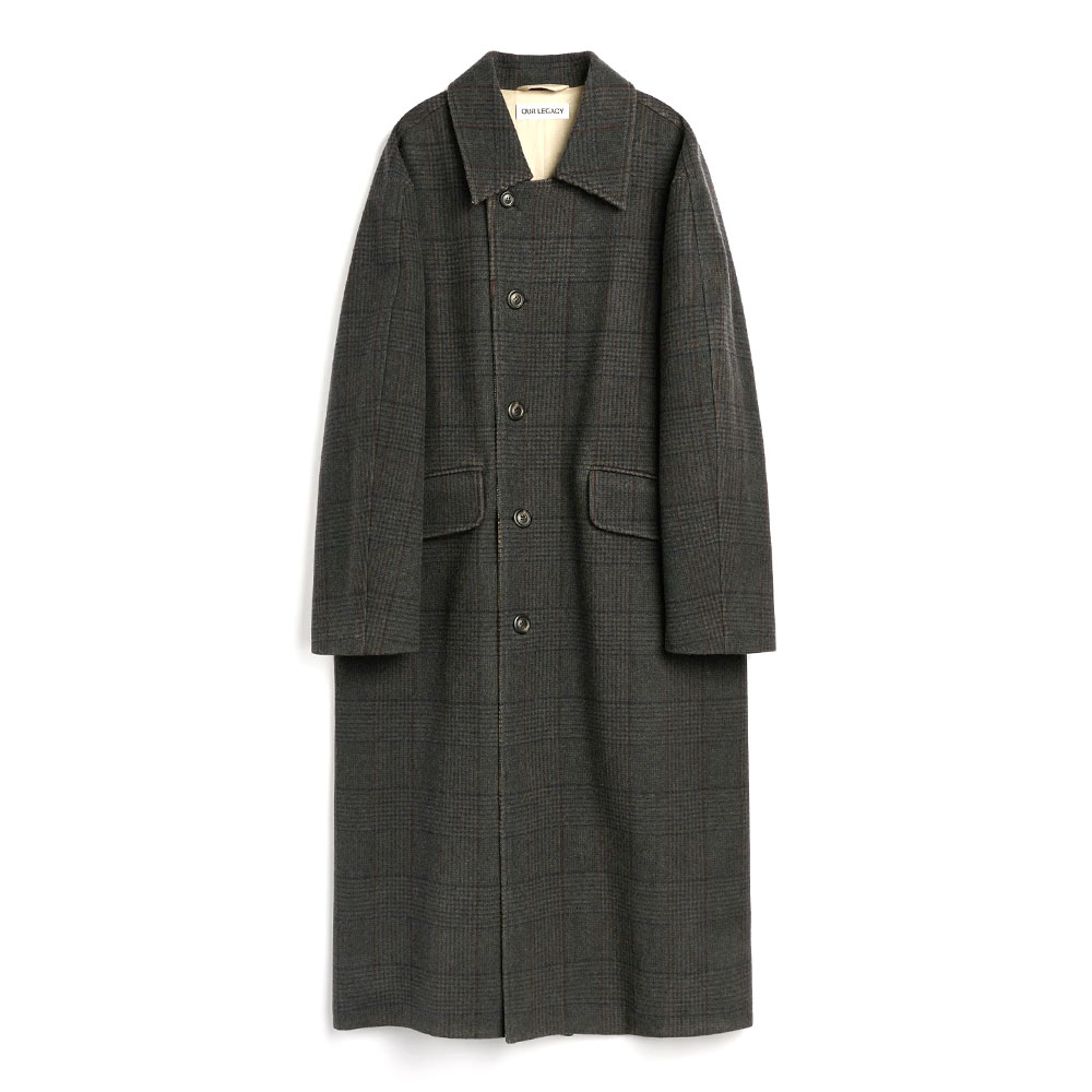 COLLAPSE CARCOAT BISHOP CHECK TEMPERED WOOL