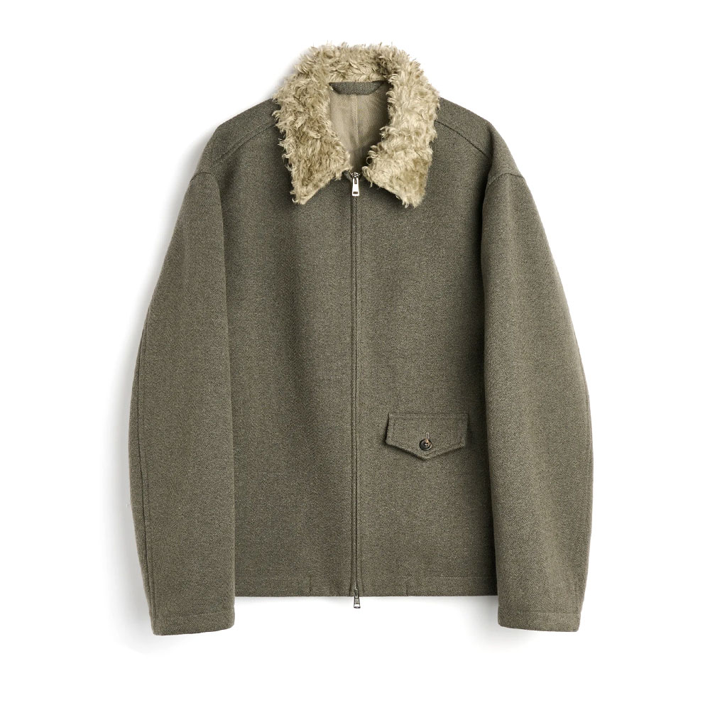 EVOLVED JACKET NIGHT PINE FISHBONE BOUND WOOL