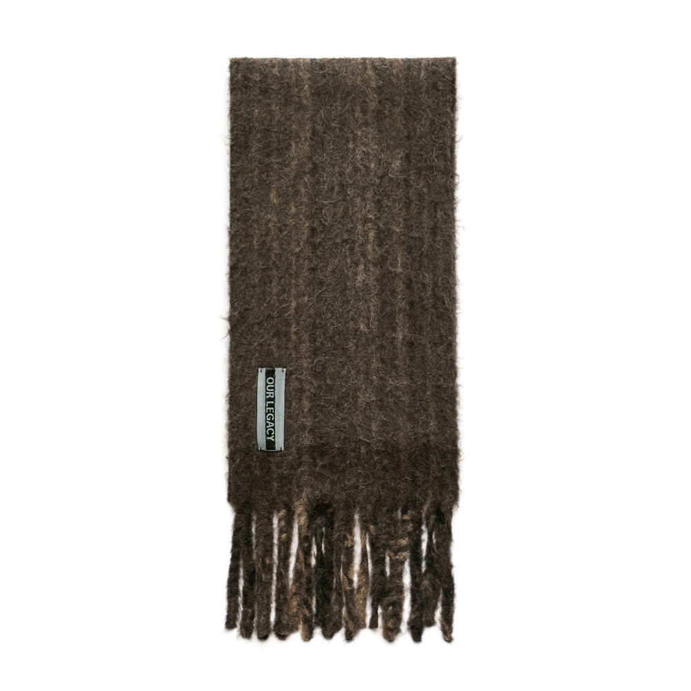 ESTATE SCARF CHOCO PRESSED WAVE ALPACA