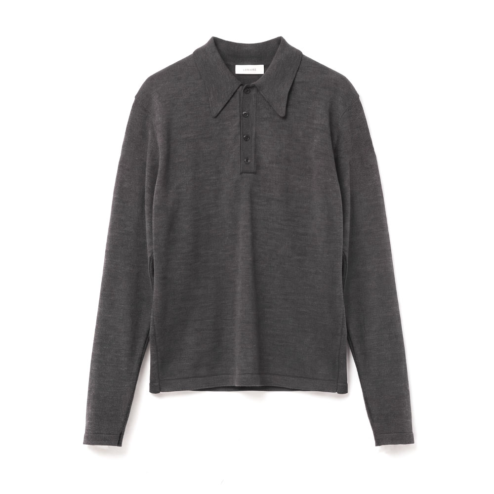 LS KNITTED POLO TOP ECORCE