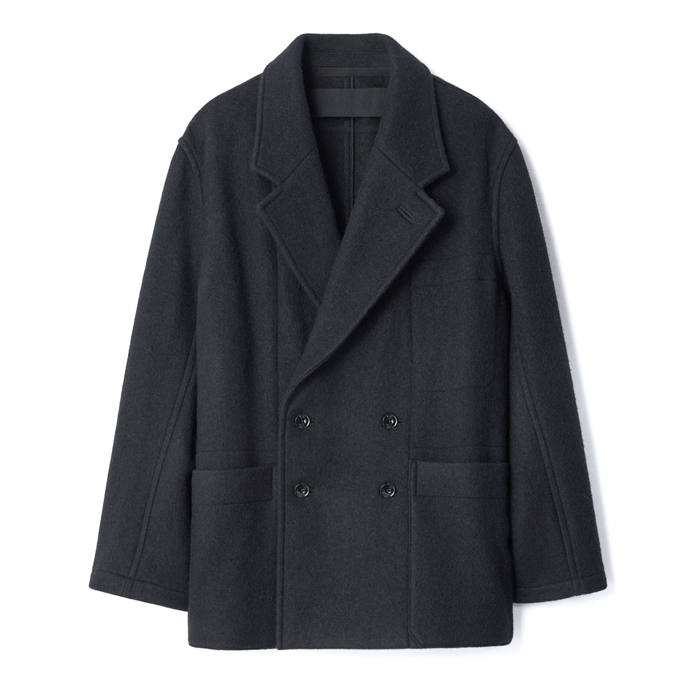 SHORT DB COAT BLACK