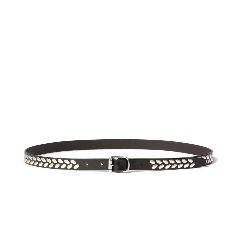 ALMOND STUD BELT DARK BROWN