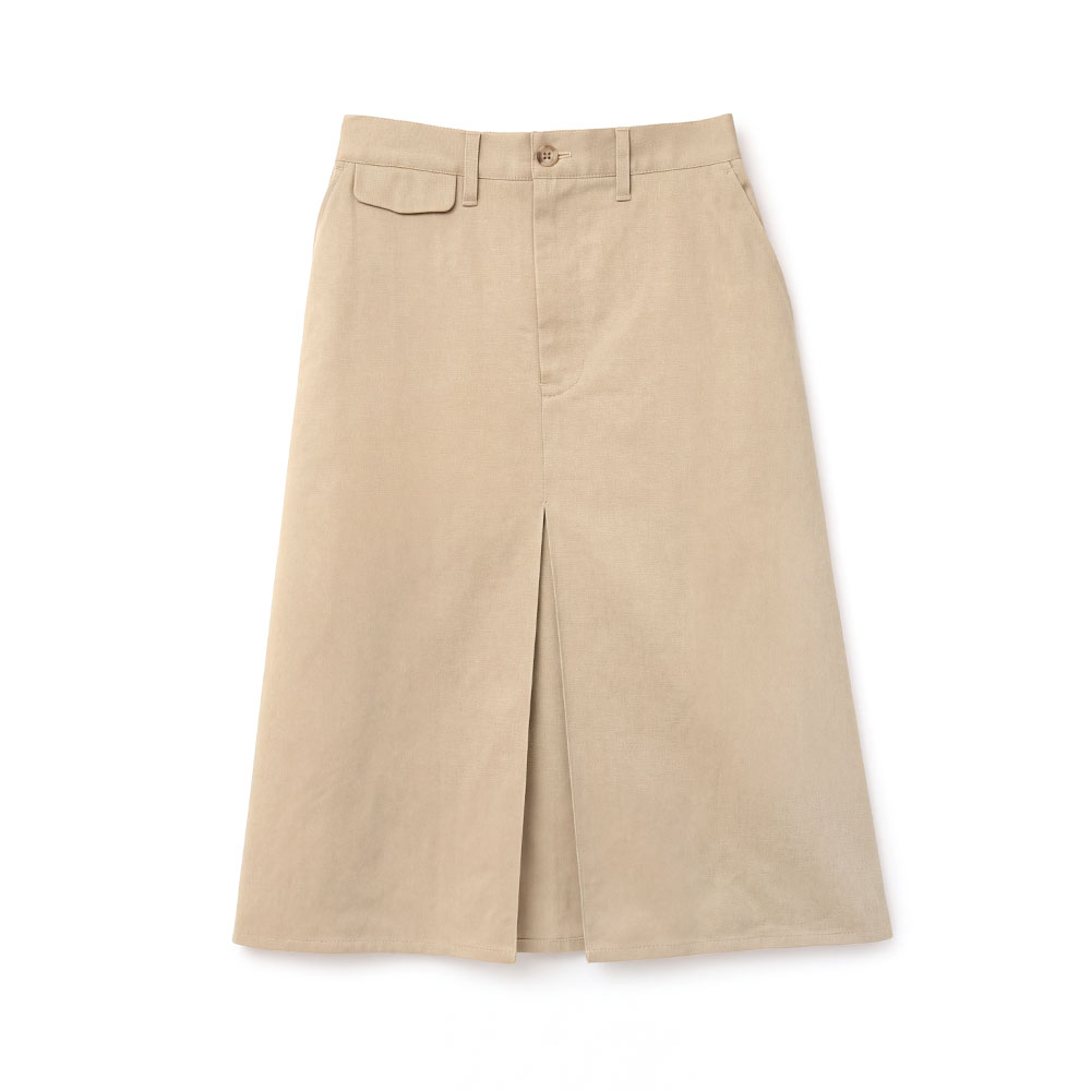 BOX PLEATED SKIRT BEIGE