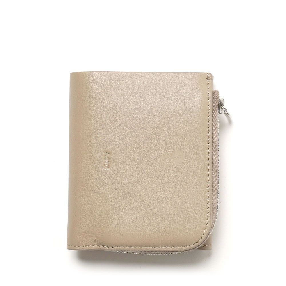 FG LEATHER WALLET TYPE A GRAY BEIGE - FG15