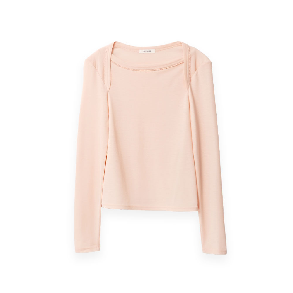 MERINO WOOL LONG TEE DUSTY PINK