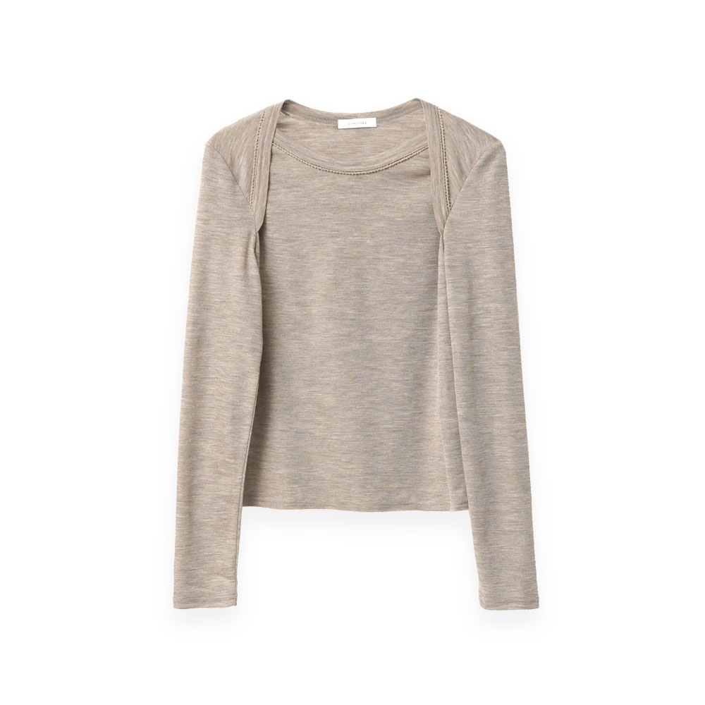 MERINO WOOL LONG TEE COSMO BROWN
