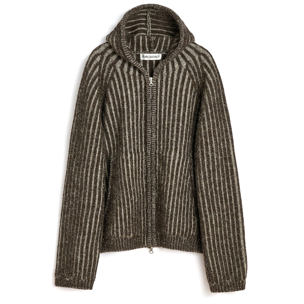 LEVEL HOOD VANISE BROWN STRIPE ISELS WOOL