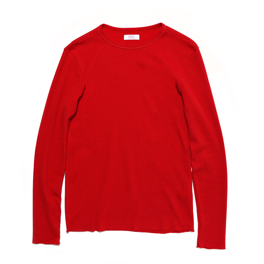 MENS LONG SLEEVE WAFFLE T SHIRT KNIT ERL03T009 RED