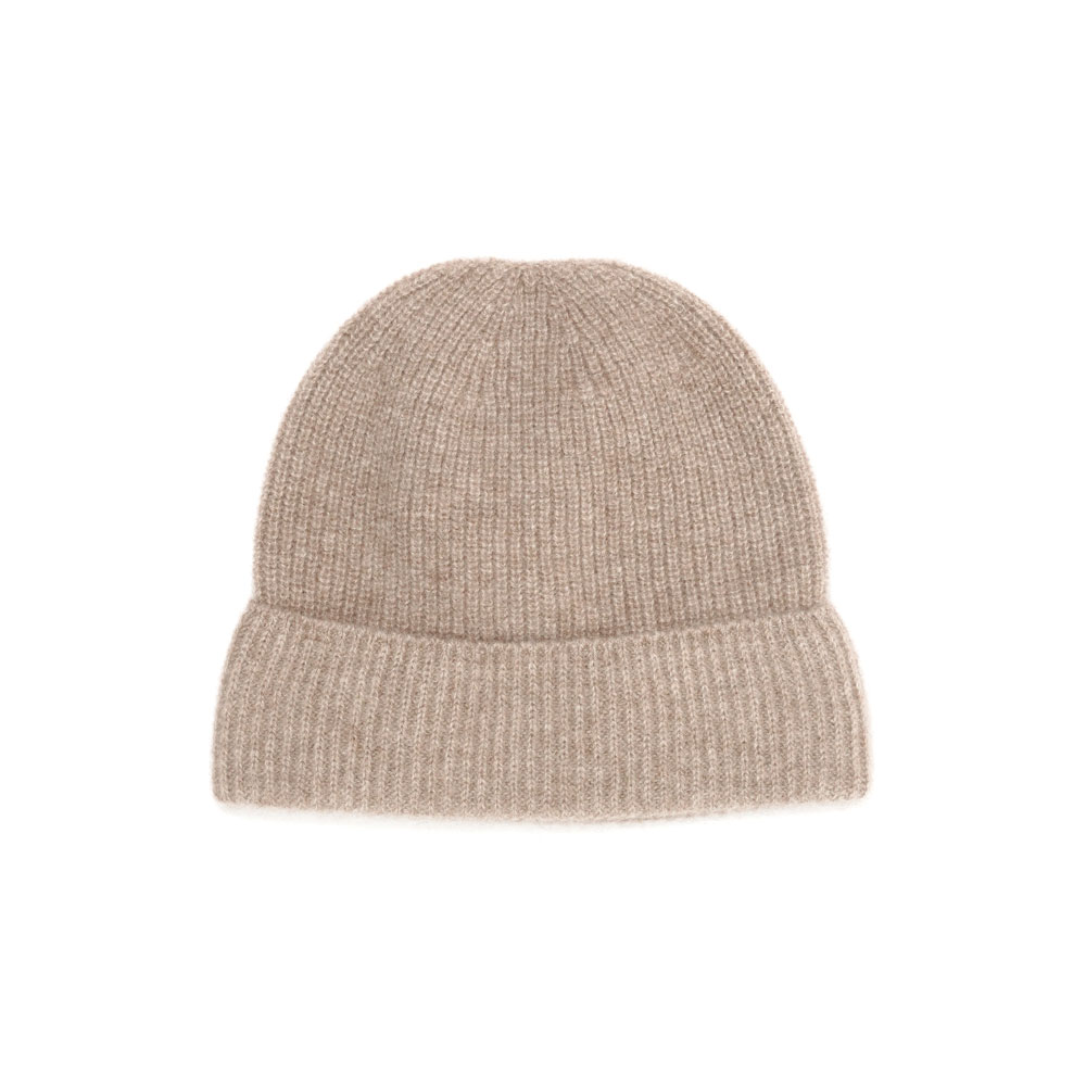 BABY CASHMERE KNIT CAP NATURAL BROWN