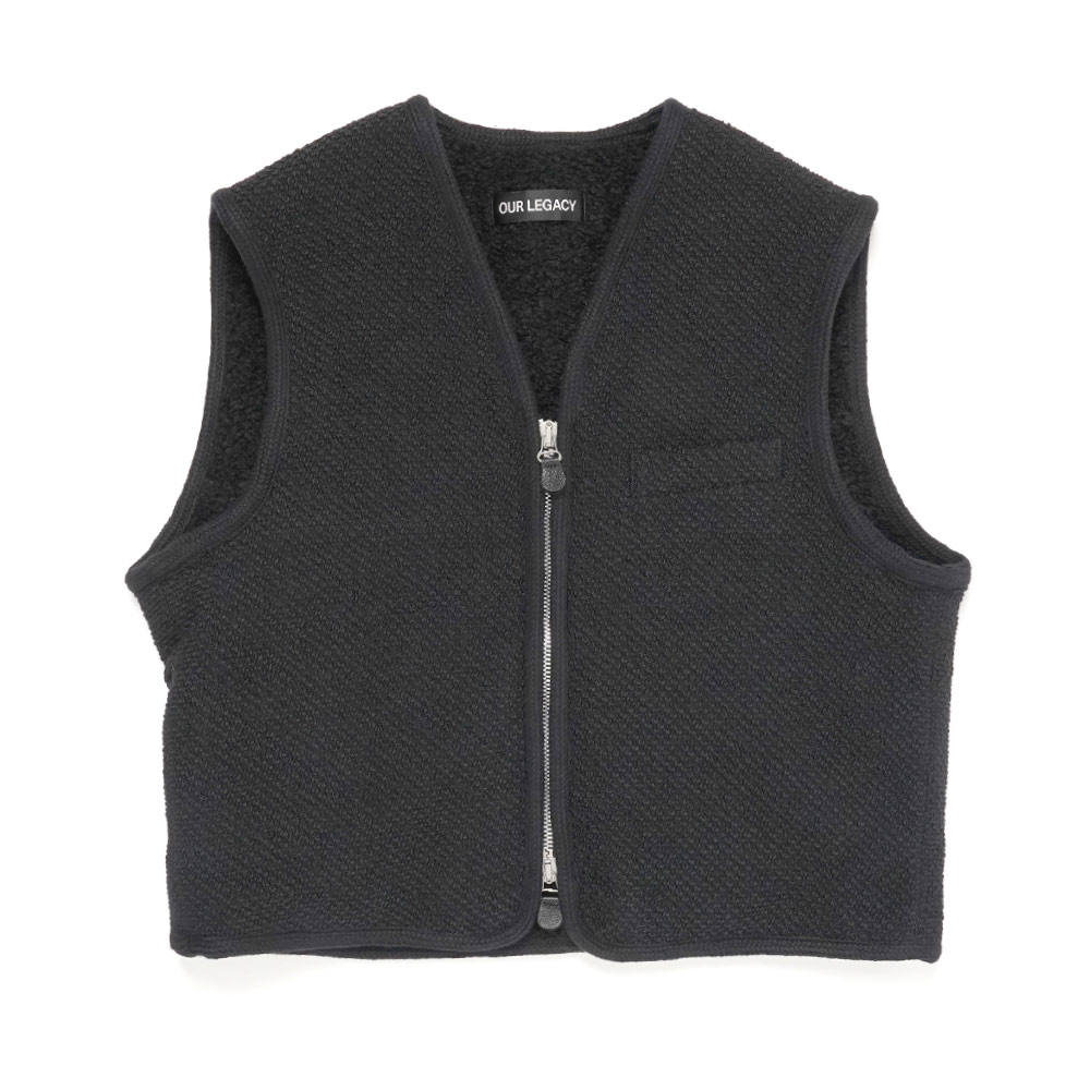 TOP VEST EVENING BLACK BOUCLE WOOL