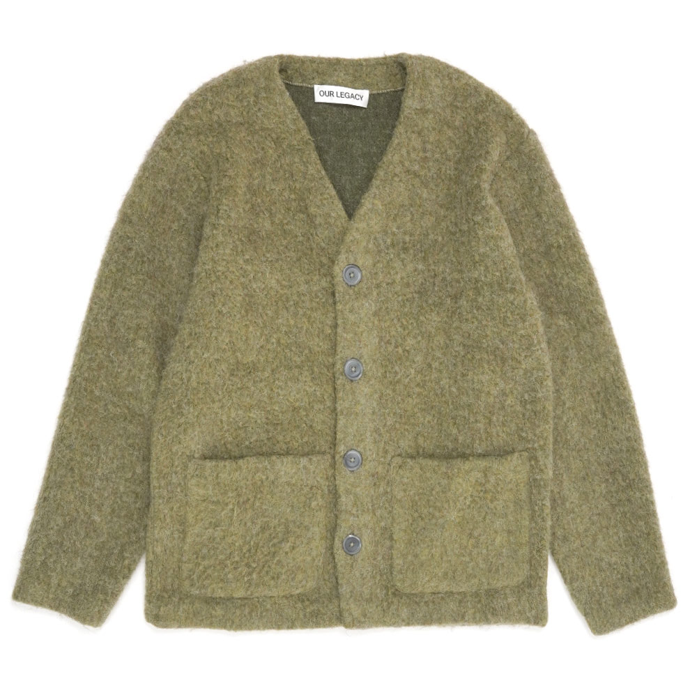 CARDIGAN FRESH MOSS TUMBLE WOOL