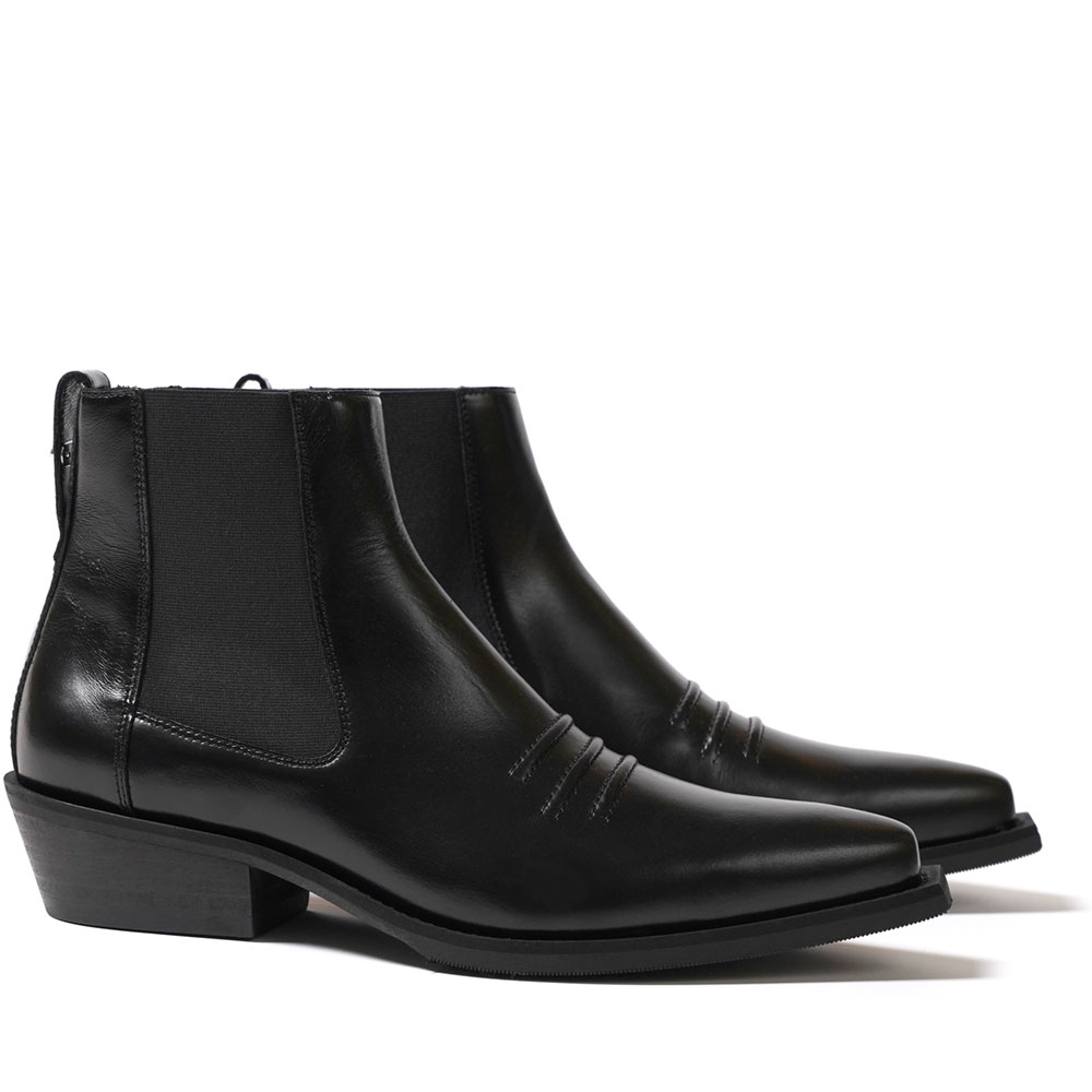 JKPT STORE / PINCH BOOT BLACK LEATHER _