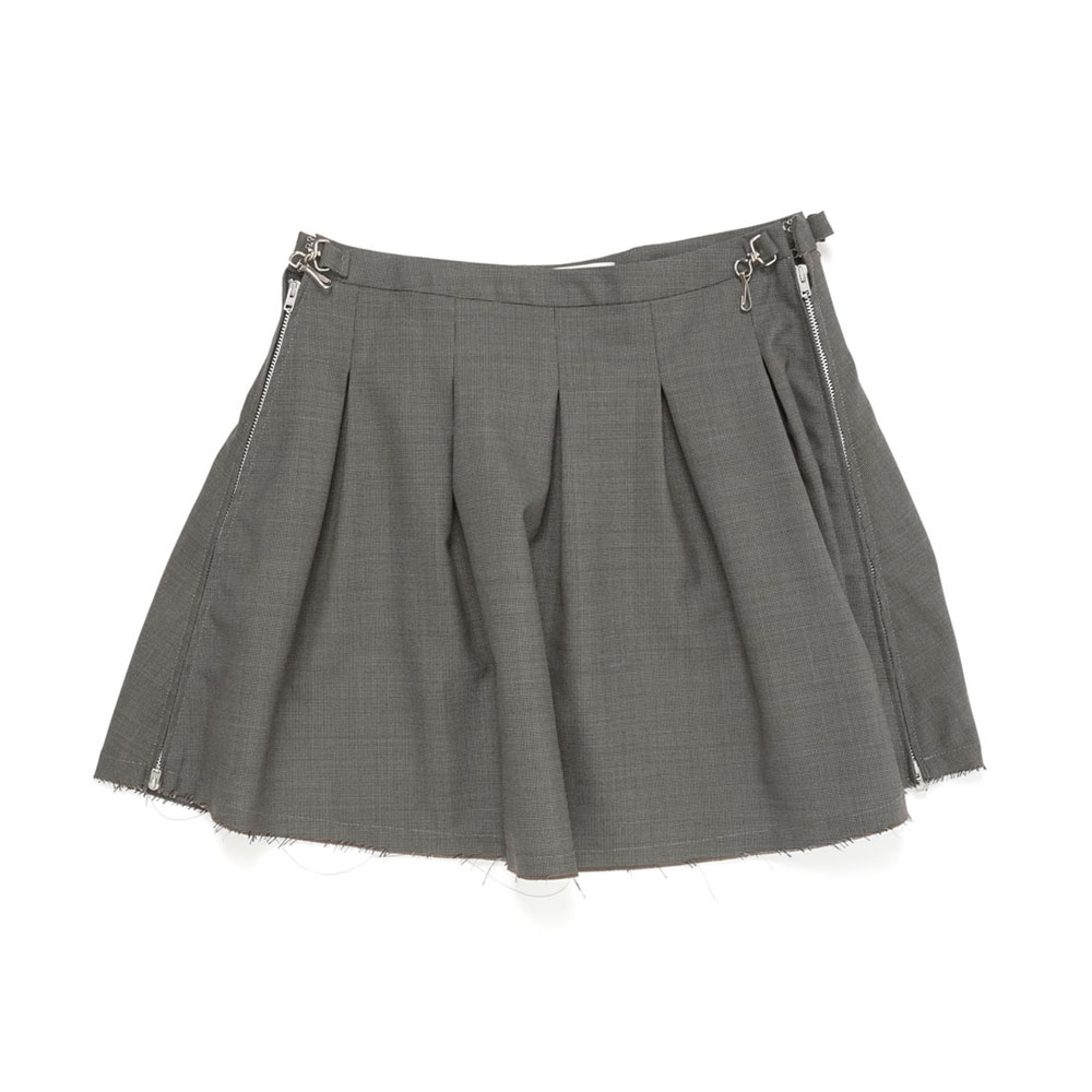 OBJECT SKIRT GREY ATOM CHECK WOOL