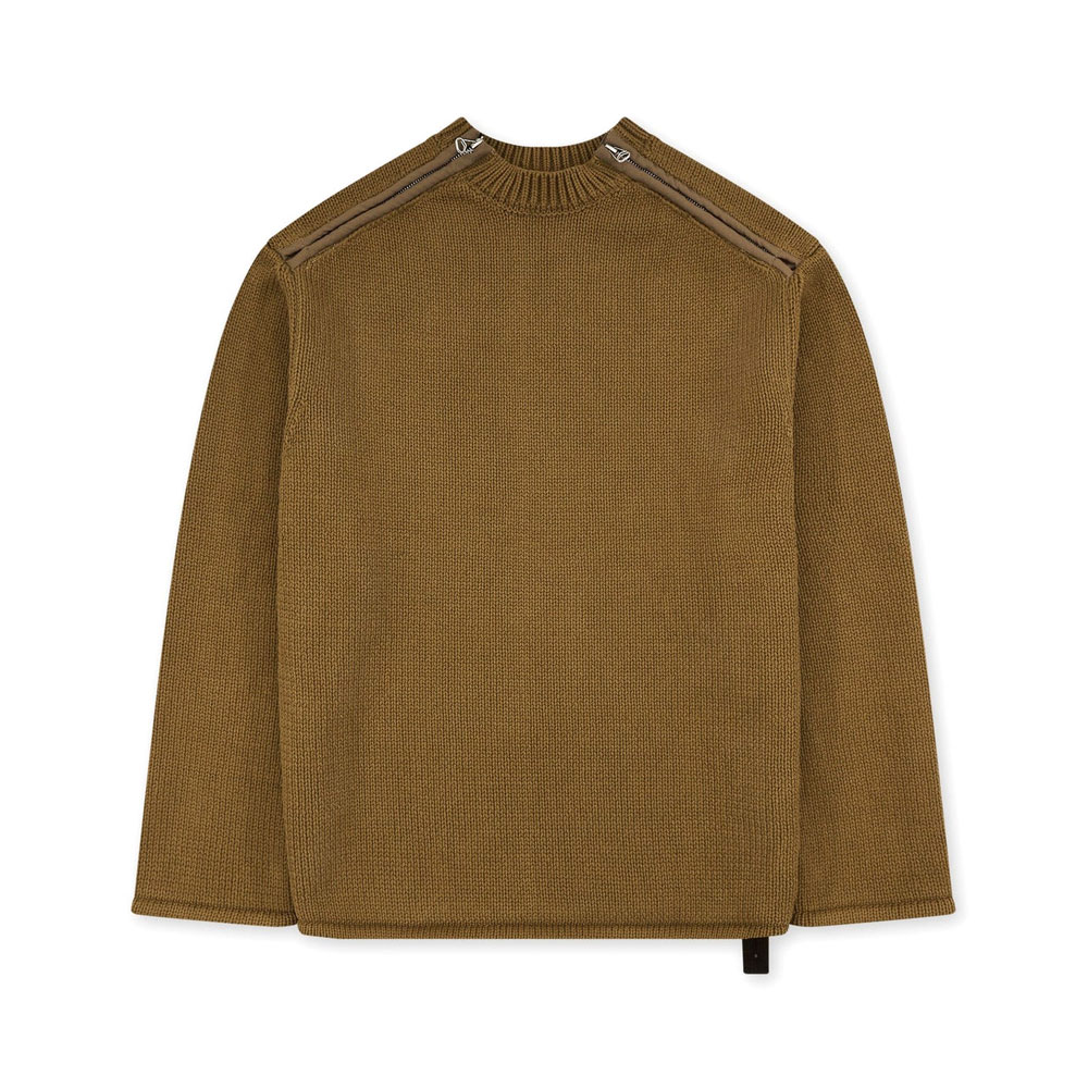 SHOULDER ZIP KNIT BEIGE